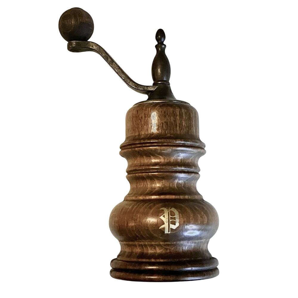 Vintage Zassenhaus Pepper Mill Grinder - Wood & Brass Crank - West Germany